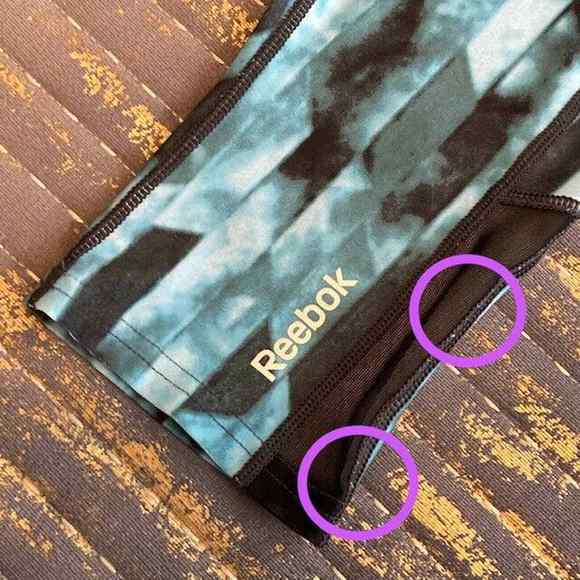 Reebok $100 XS Lot Set Gray Green Print Solid Mesh Cropped Leggings Active Pants - Picture 7 of 12